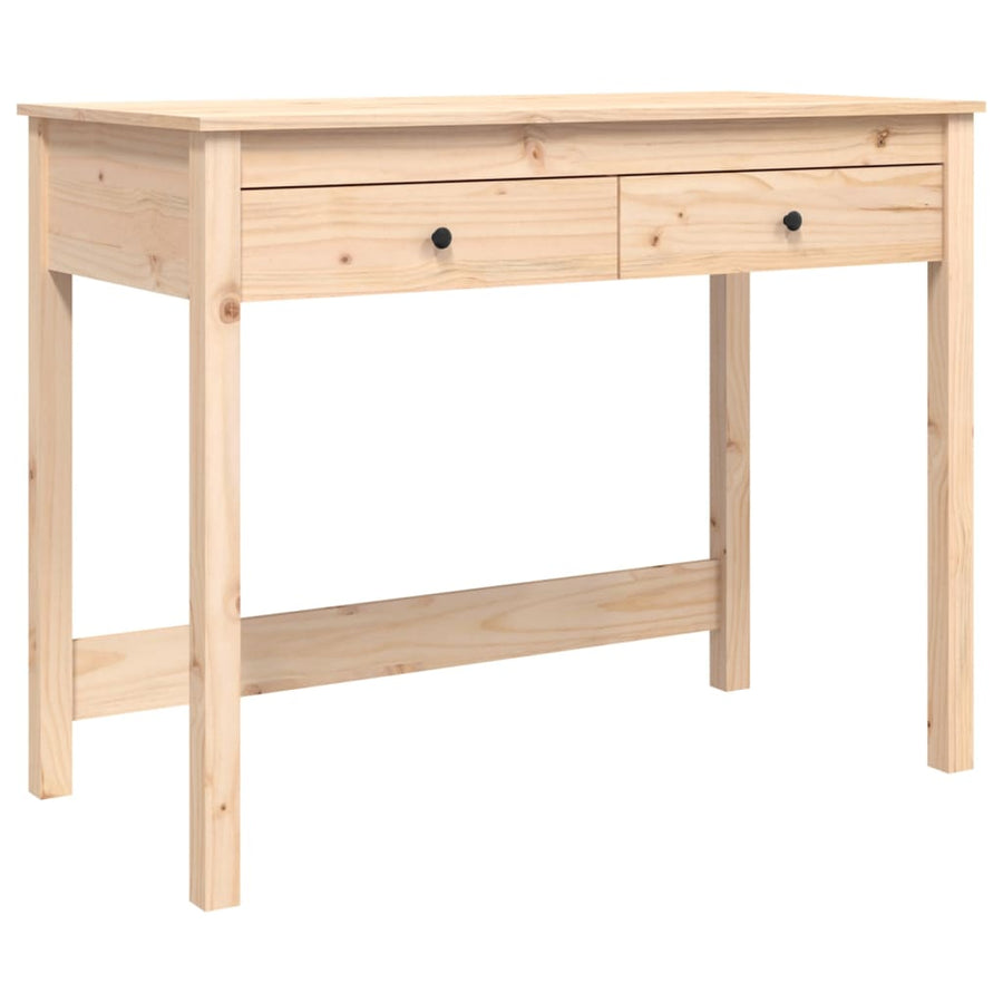 vidaXL Desk with Drawers 39.4"x19.7"x30.7" Solid Wood Pine-0