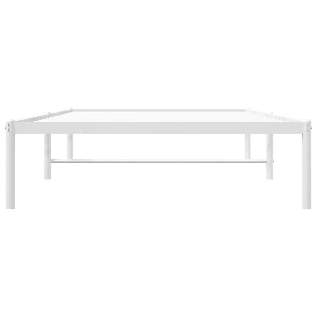 vidaXL Metal Bed Frame White 39.4"x74.8" Twin-3