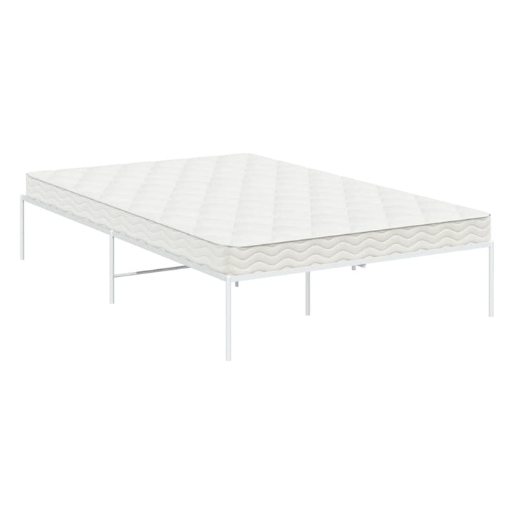 vidaXL Metal Bed Frame White 53.1"x74.8"-2
