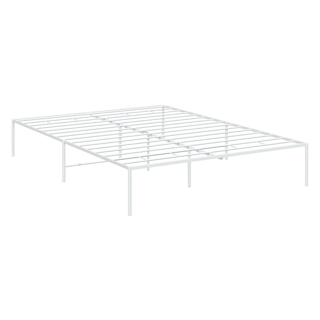 vidaXL Metal Bed Frame White 59.1"x78.7"-3