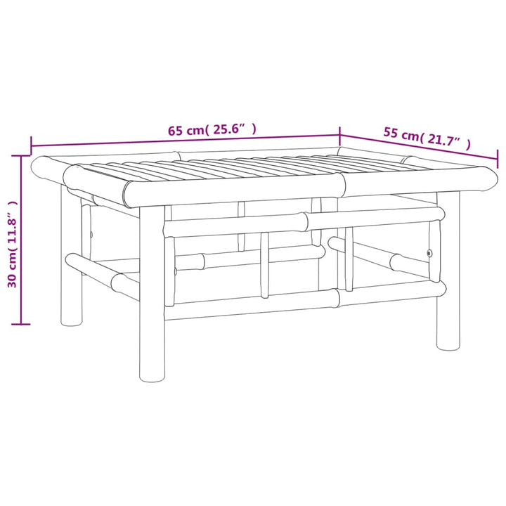 vidaXL Patio Table 25.6"x21.7"x11.8" Bamboo-5