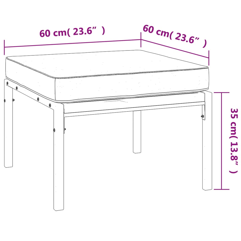 vidaXL Patio Furniture All-Weather Outdoor Metal Coffee Table for Garden Steel-14