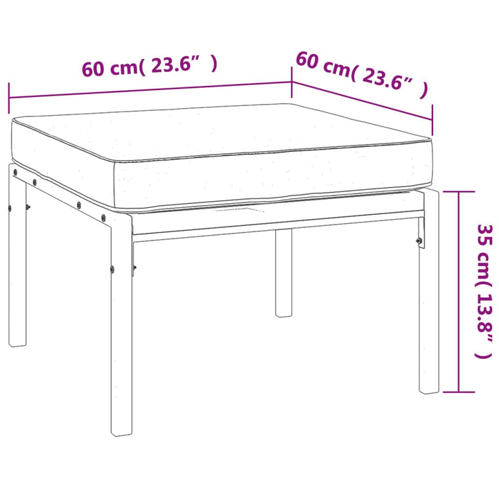 vidaXL Patio Furniture All-Weather Outdoor Metal Coffee Table for Garden Steel-14