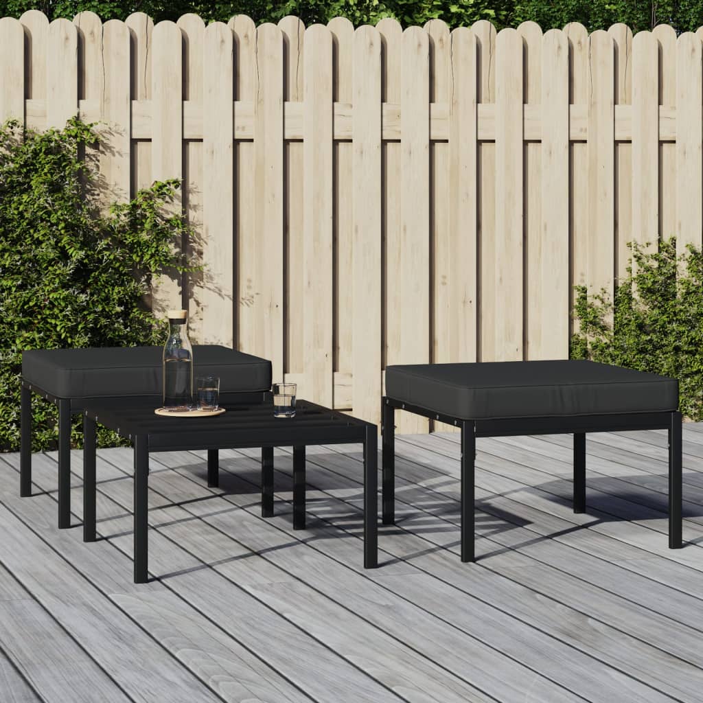 vidaXL Patio Furniture All-Weather Outdoor Metal Coffee Table for Garden Steel-3
