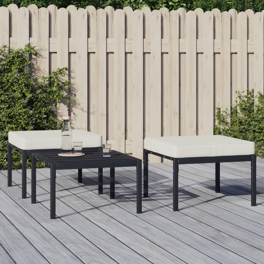 vidaXL Patio Furniture All-Weather Outdoor Metal Coffee Table for Garden Steel-5
