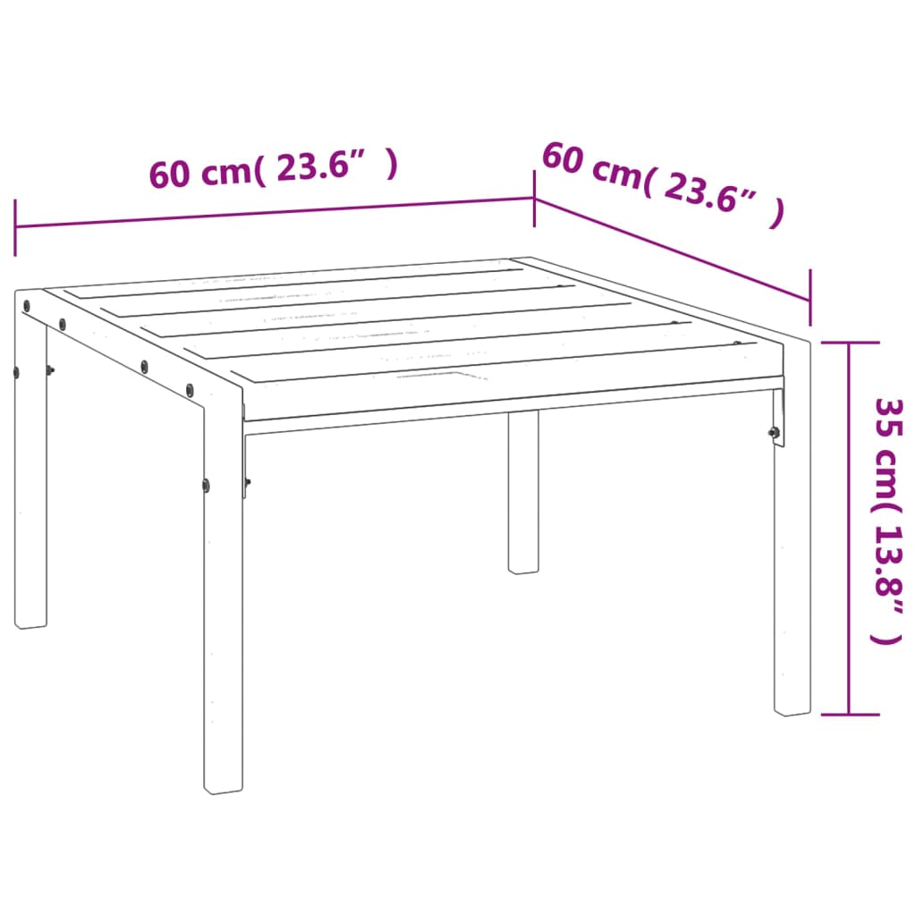 vidaXL Patio Furniture All-Weather Outdoor Metal Coffee Table for Garden Steel-9