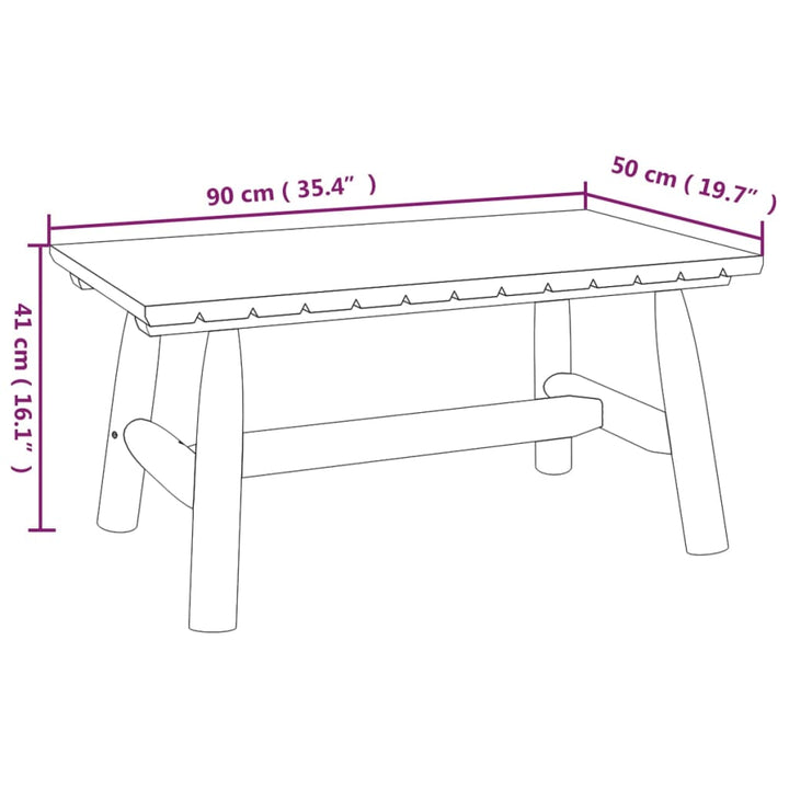 vidaXL Coffee Table 35.4"x19.7"x16.1" Solid Wood Spruce-4