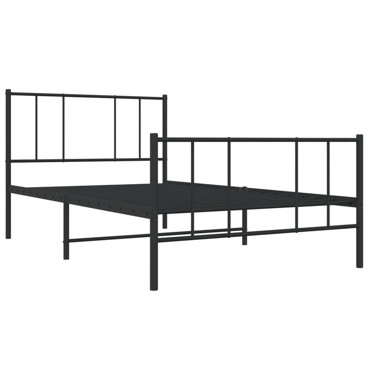 vidaXL Metal Bed Frame with Headboard and Footboard Black 39.4"x78.7"-5