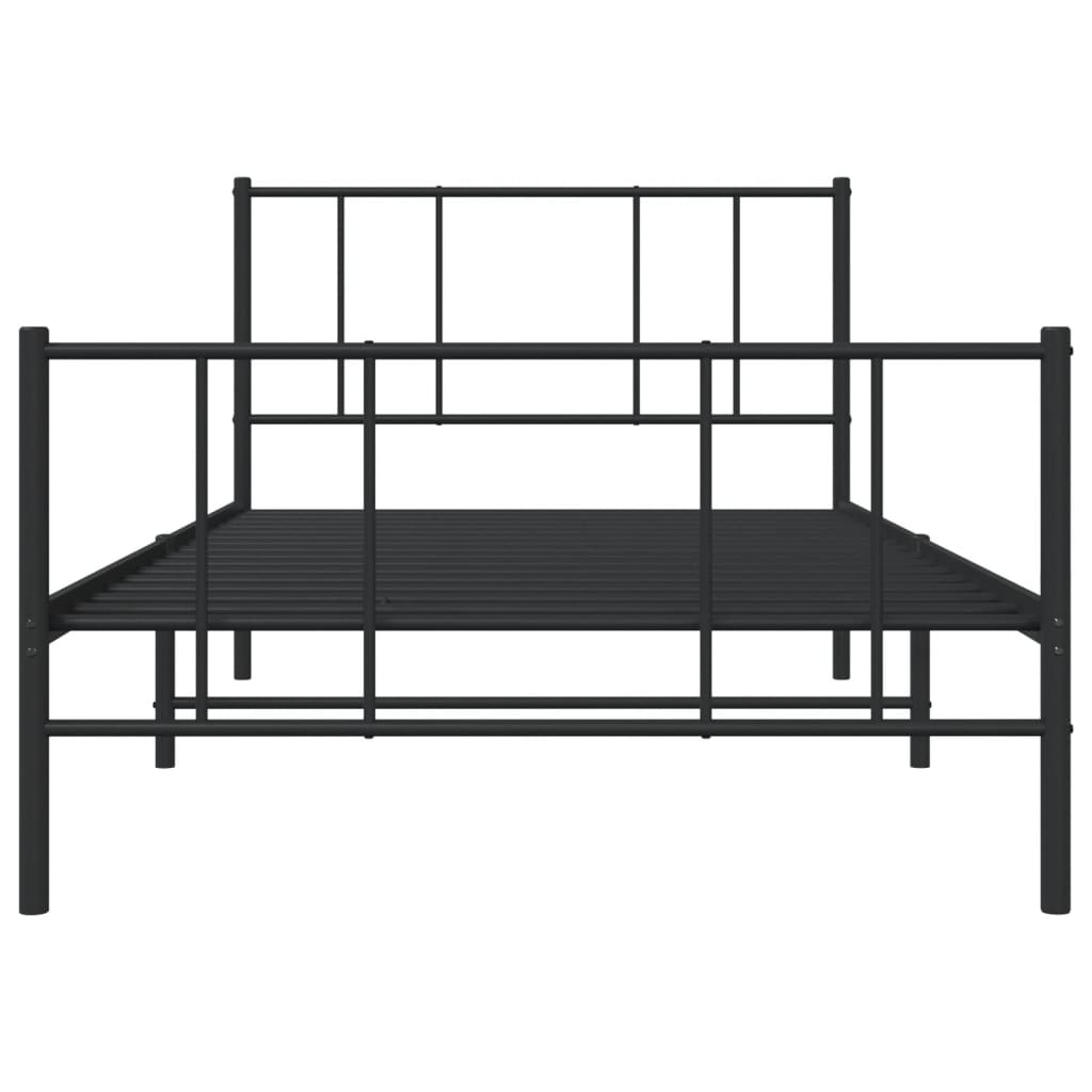 vidaXL Metal Bed Frame with Headboard and Footboard Black 39.4"x78.7"-6