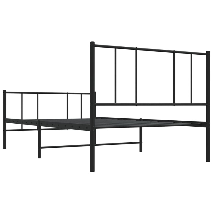 vidaXL Metal Bed Frame with Headboard and Footboard Black 39.4"x78.7"-8