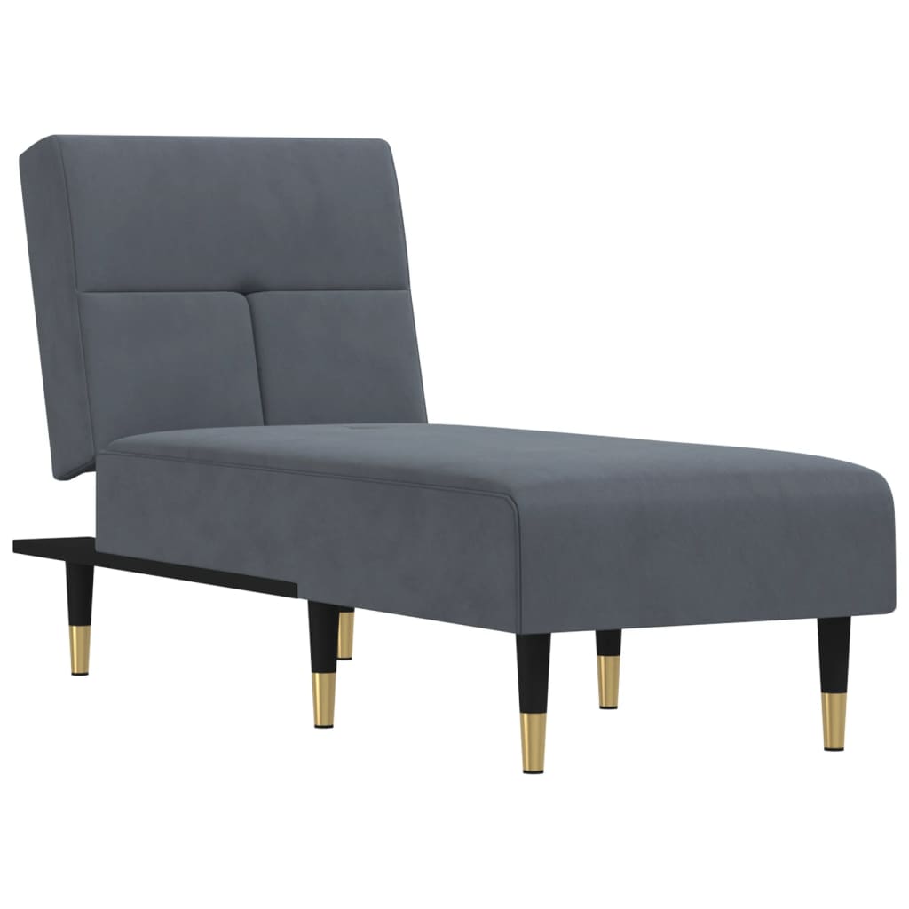 vidaXL Chaise Longue Reclining Chaise Sofa Chair for Living Room Office Velvet-11