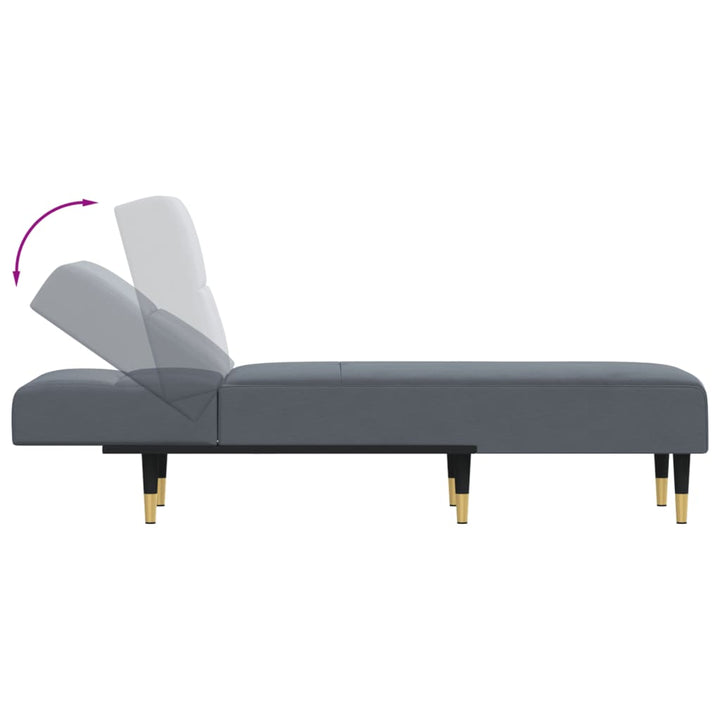 vidaXL Chaise Longue Reclining Chaise Sofa Chair for Living Room Office Velvet-3