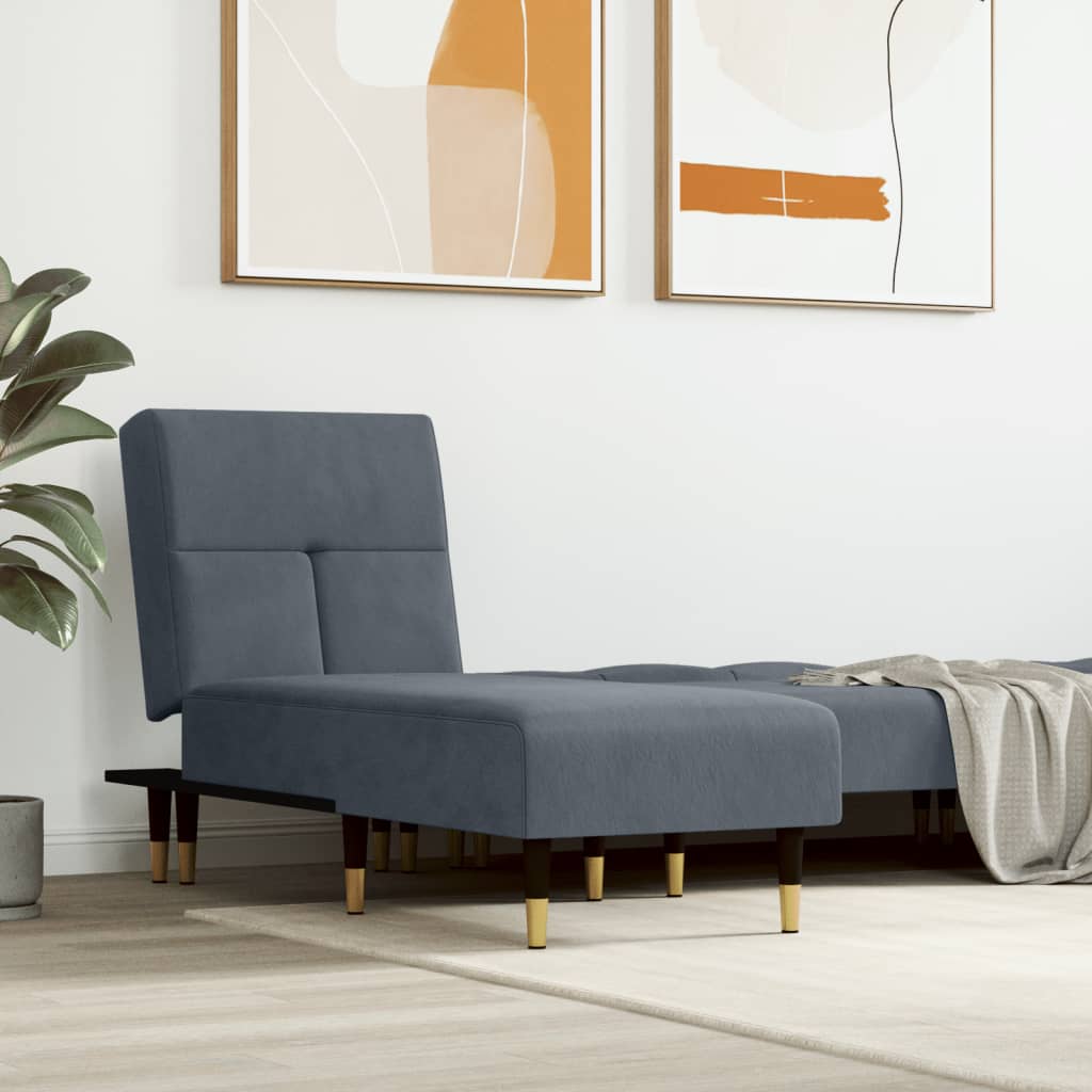 vidaXL Chaise Longue Reclining Chaise Sofa Chair for Living Room Office Velvet-12
