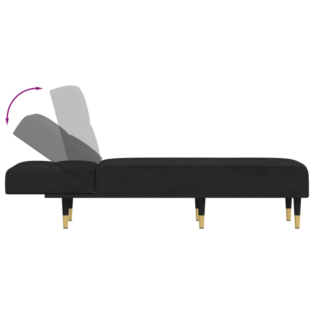 vidaXL Chaise Longue Reclining Chaise Sofa Chair for Living Room Office Velvet-16