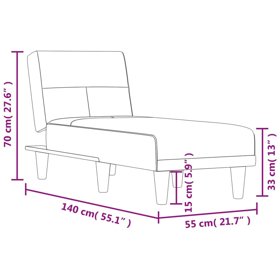 vidaXL Chaise Longue Chair Reclining Chaise Sofa for Living Room Office Velvet-0