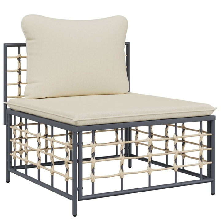 vidaXL Patio Furniture Set 5 Piece Sectional Sofa with Cushions Poly Rattan-5