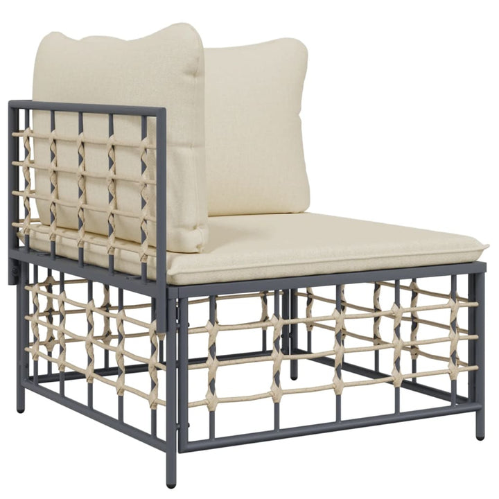 vidaXL Patio Furniture Set 10 Piece Sectional Sofa with Cushions Poly Rattan-15