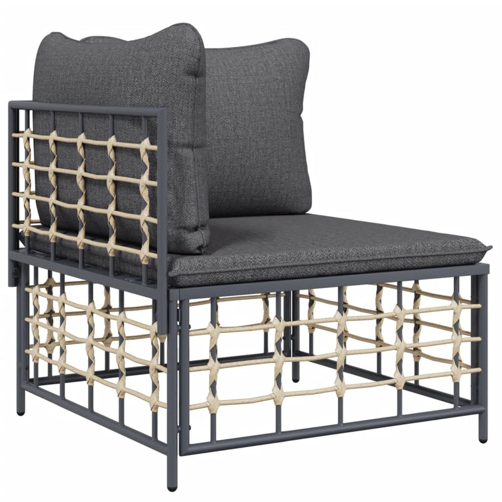 vidaXL Patio Furniture Set 10 Piece Sectional Sofa with Cushions Poly Rattan-1