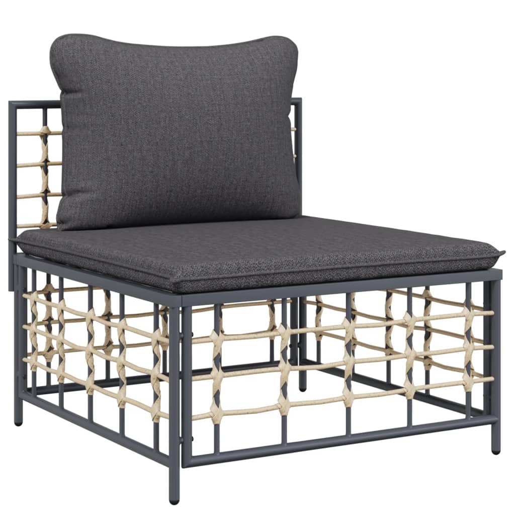 vidaXL Patio Furniture Set 10 Piece Sectional Sofa with Cushions Poly Rattan-2