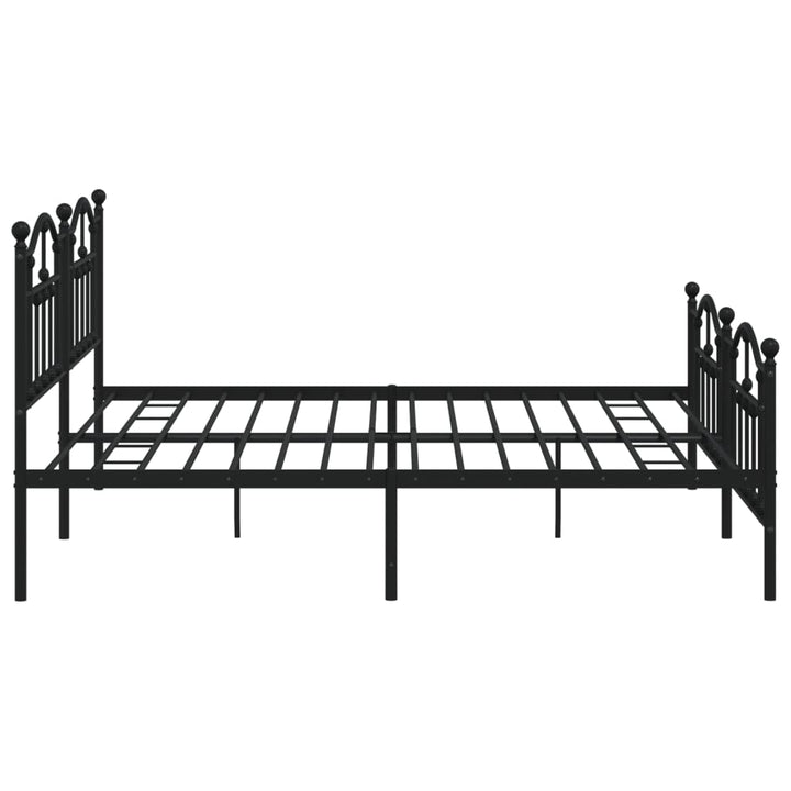 vidaXL Metal Bed Frame with Headboard and Footboard Black 76"x79.9" King-4