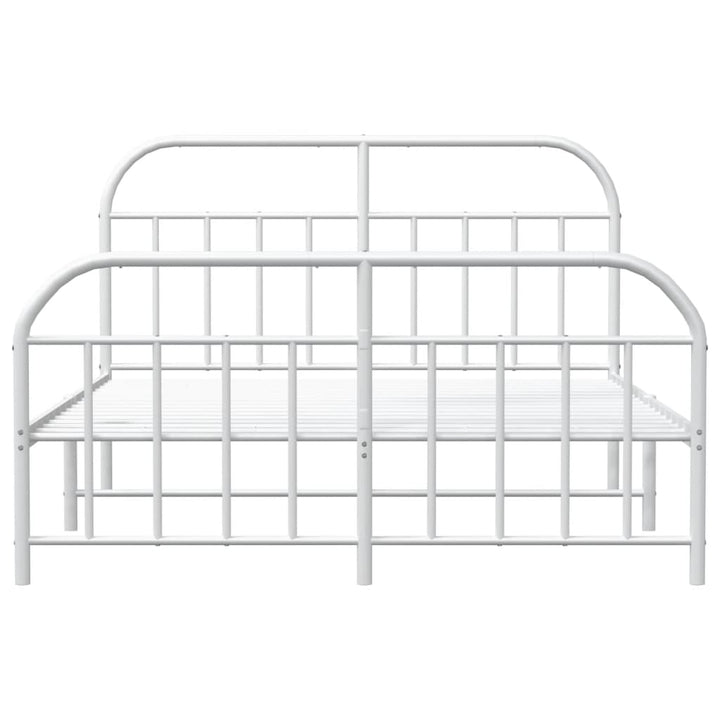 vidaXL Metal Bed Frame with Headboard and Footboard White 59.8"x78.7"-6
