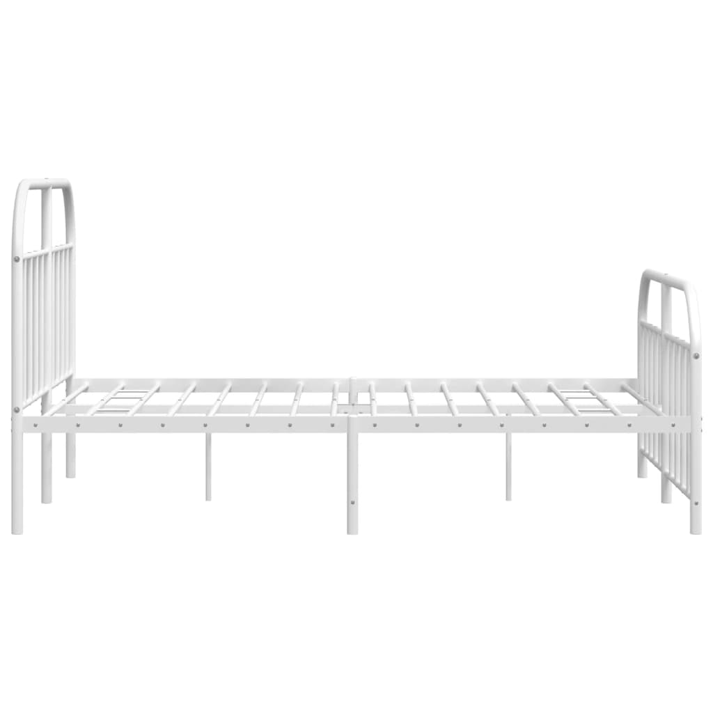 vidaXL Metal Bed Frame with Headboard and Footboard White 59.8"x78.7"-7