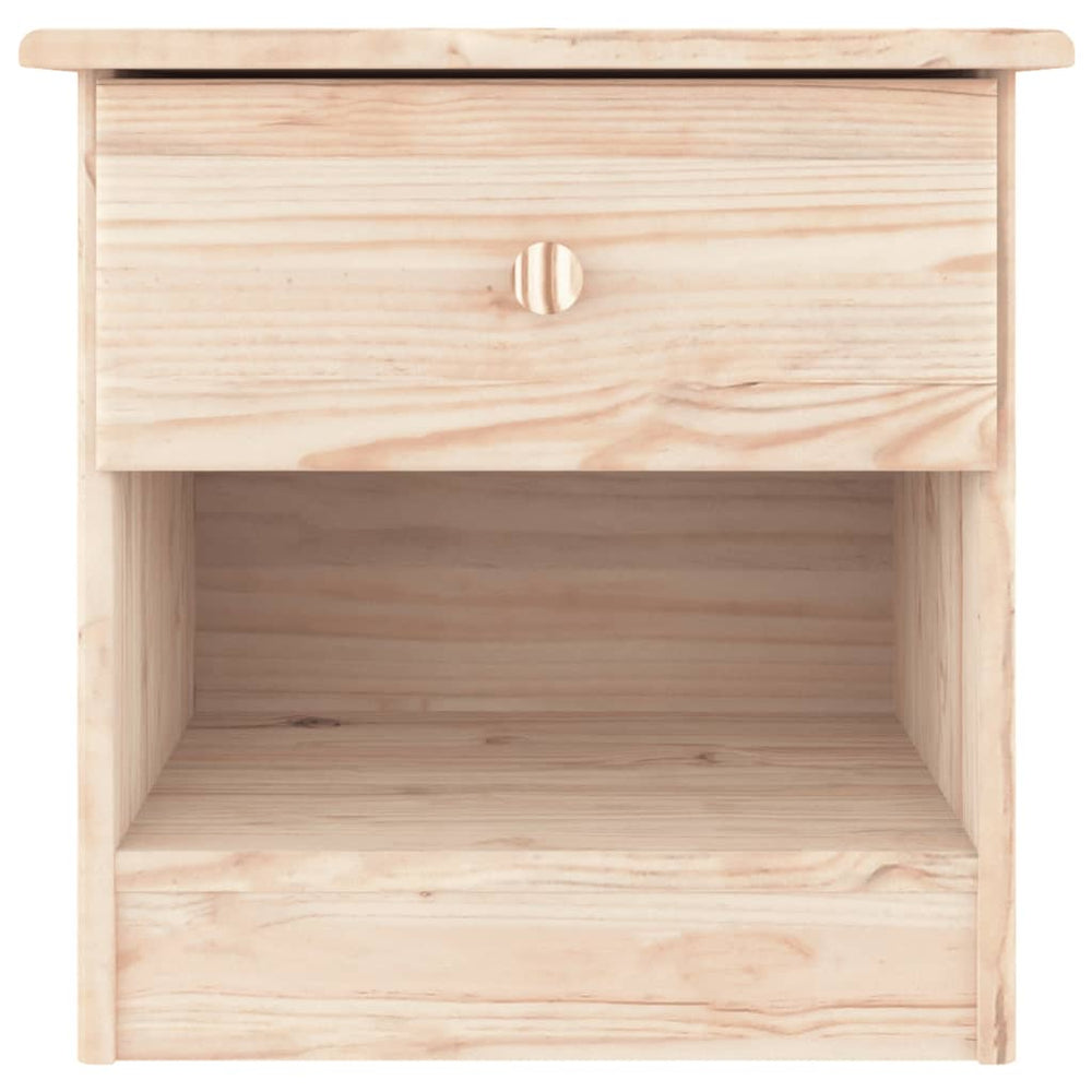 vidaXL Bedside Cabinet ALTA 16.9"x13.8"x15.9" Solid Wood Pine-1
