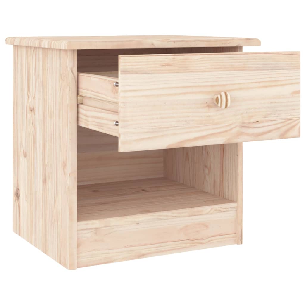 vidaXL Bedside Cabinet ALTA 16.9"x13.8"x15.9" Solid Wood Pine-2