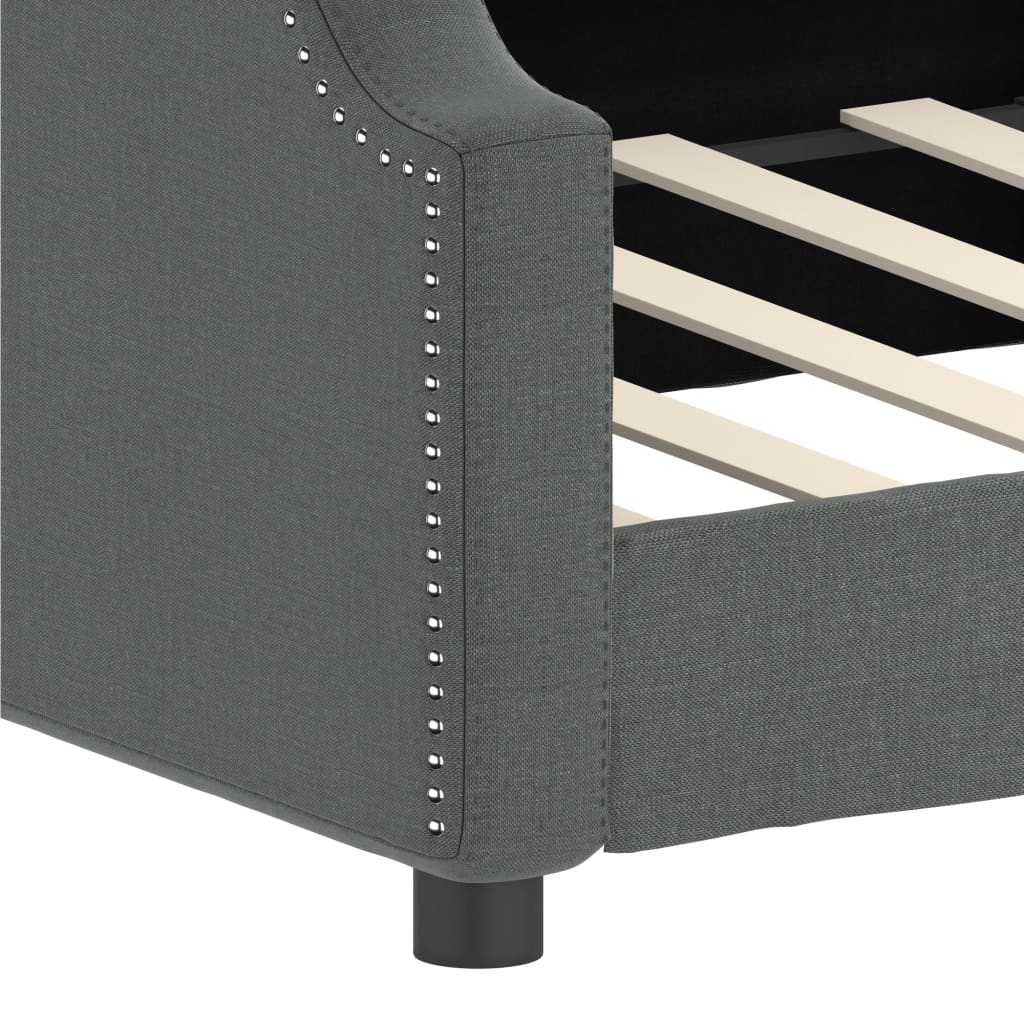 vidaXL Day Bed Dark Gray 39.4"x74.8" Twin Fabric-4