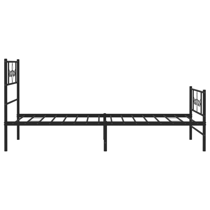vidaXL Metal Bed Frame with Headboard and Footboard Black 39.4"x78.7"-4