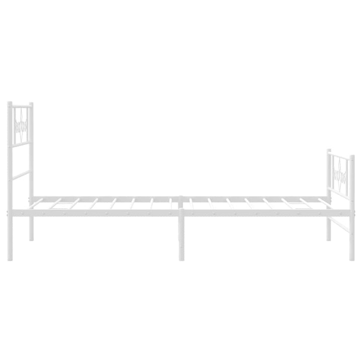vidaXL Metal Bed Frame with Headboard and Footboard White 39.4"x74.8" Twin-4