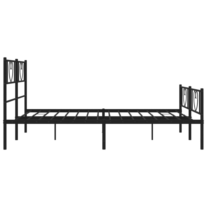 vidaXL Metal Bed Frame with Headboard and Footboard Black 53.1"x74.8"-4