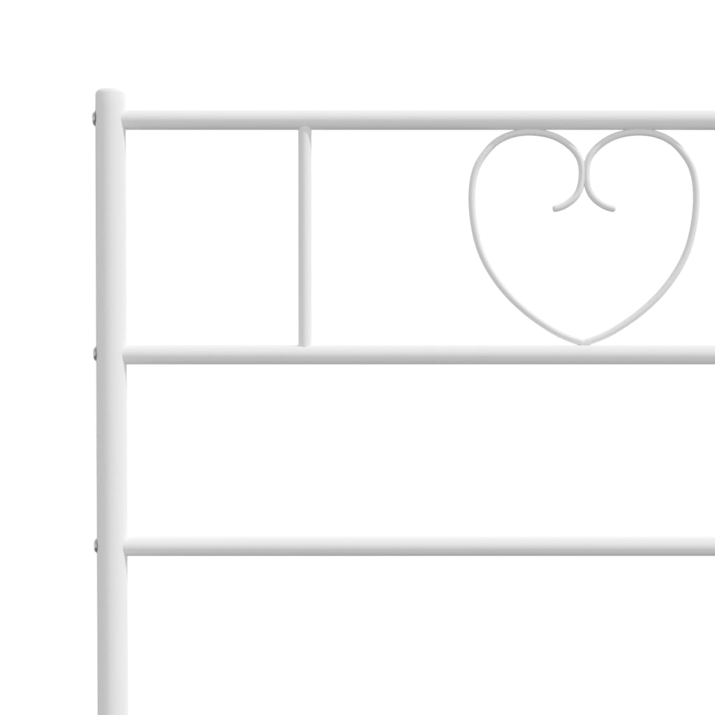 vidaXL Metal Bed Frame with Headboard and Footboard White 53.1"x74.8"-6