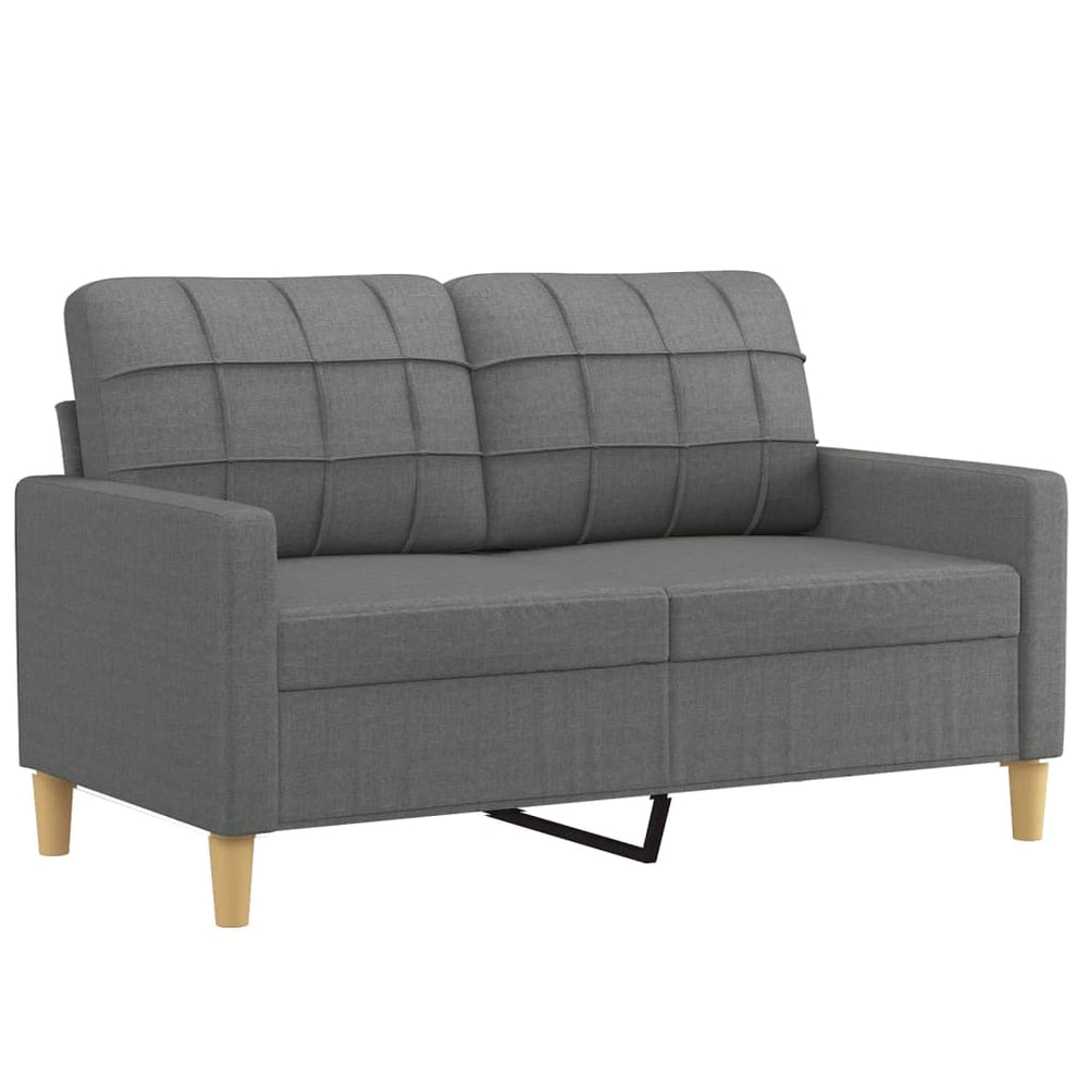 vidaXL 3 Piece Sofa Set with Pillows Dark Gray Fabric-1