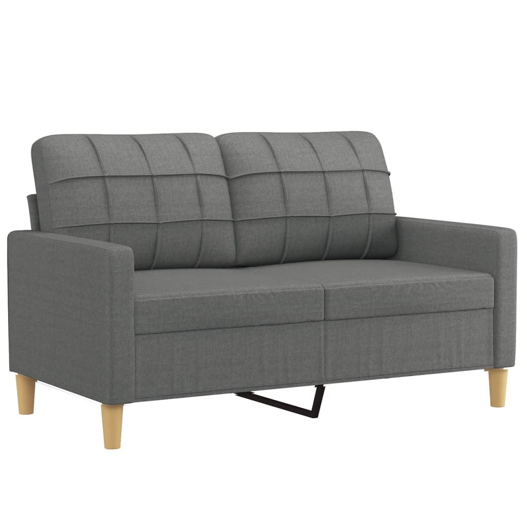 vidaXL 3 Piece Sofa Set with Pillows Dark Gray Fabric-1