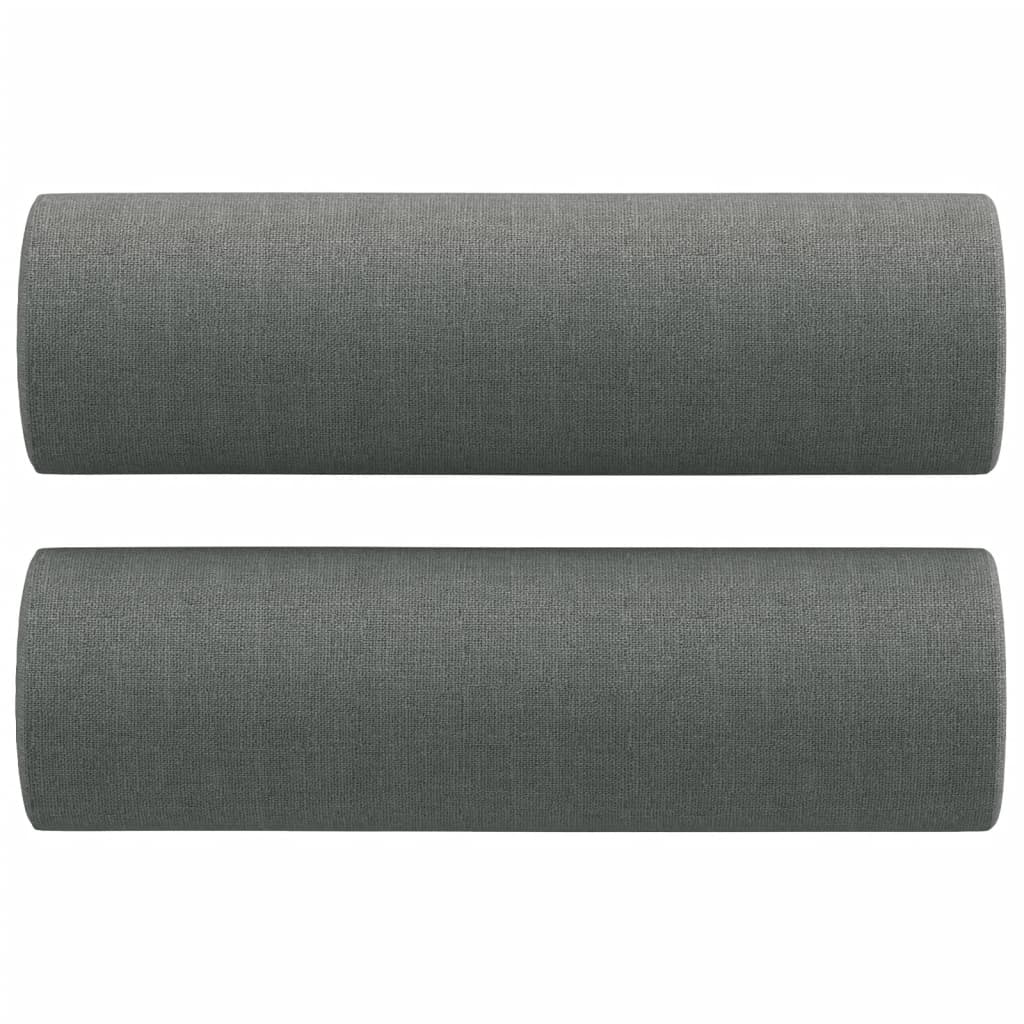 vidaXL 3 Piece Sofa Set with Pillows Dark Gray Fabric-4