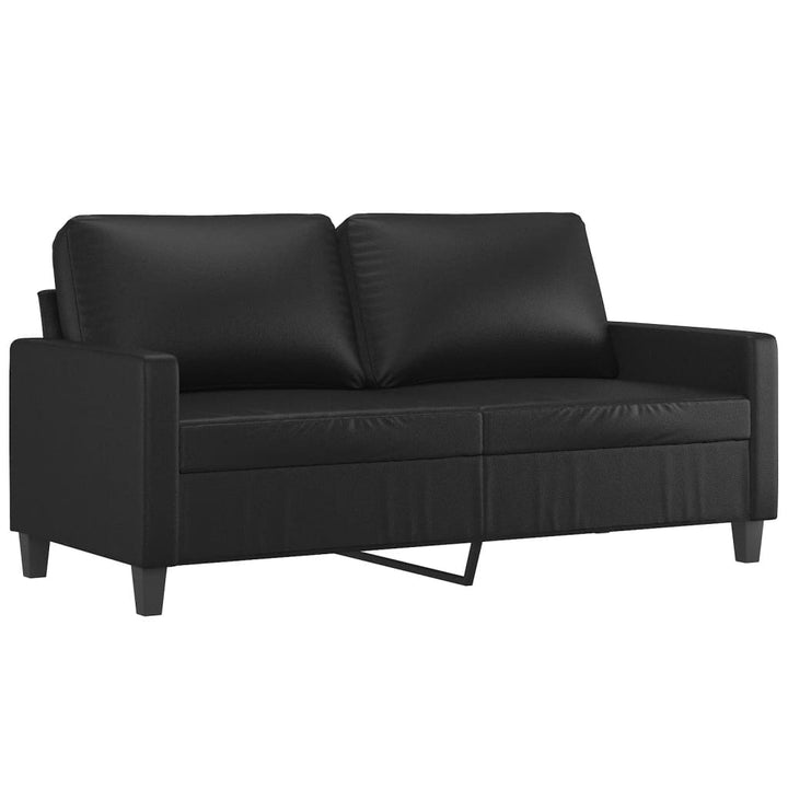 vidaXL 3 Piece Sofa Set with Cushions Black Faux Leather-2