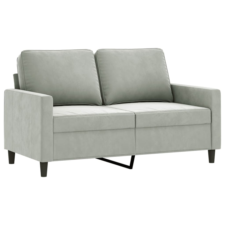 vidaXL 3 Piece Sofa Set with Cushions Light Gray Velvet-3
