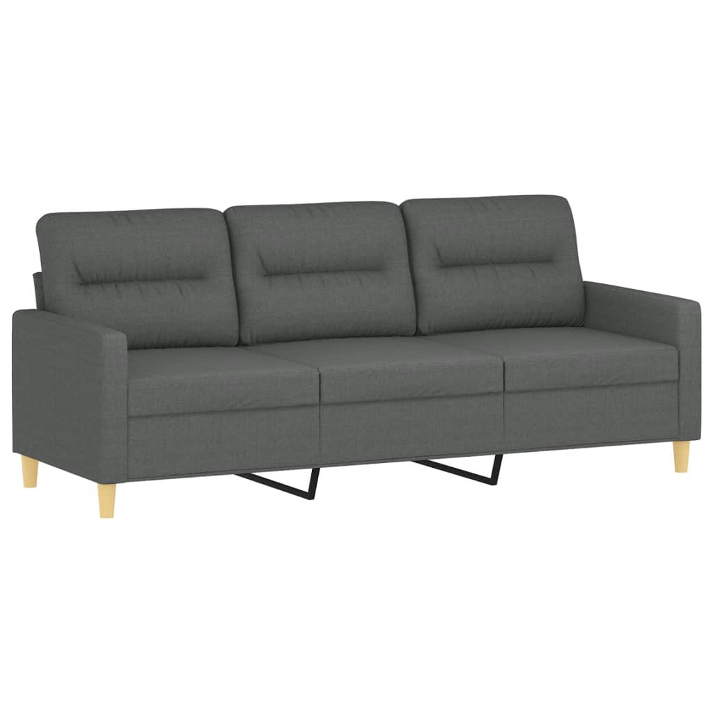 vidaXL 4 Piece Sofa Set with Cushions Dark Gray Fabric-3