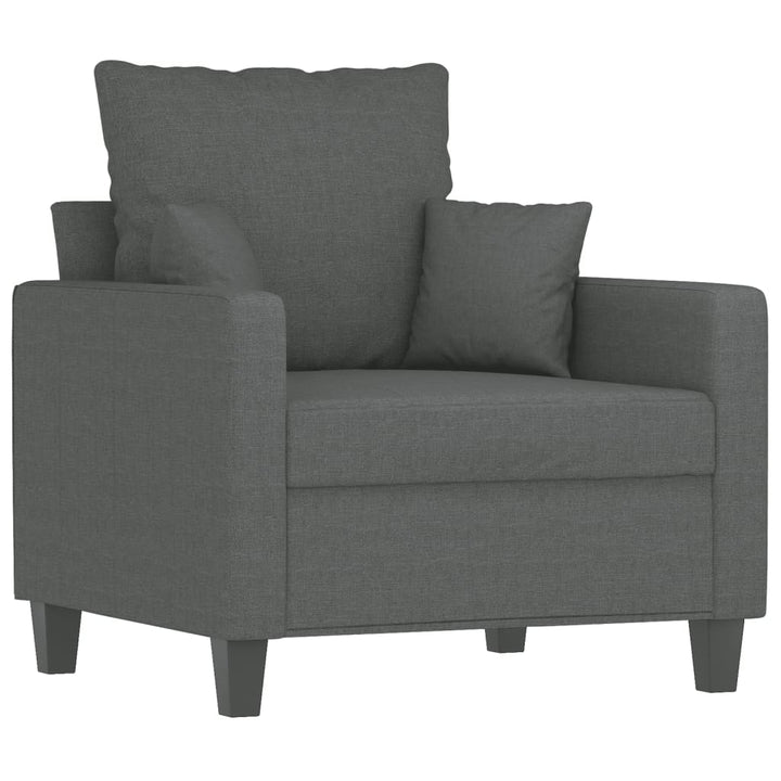 vidaXL 3 Piece Sofa Set with Pillows Dark Gray Fabric-3
