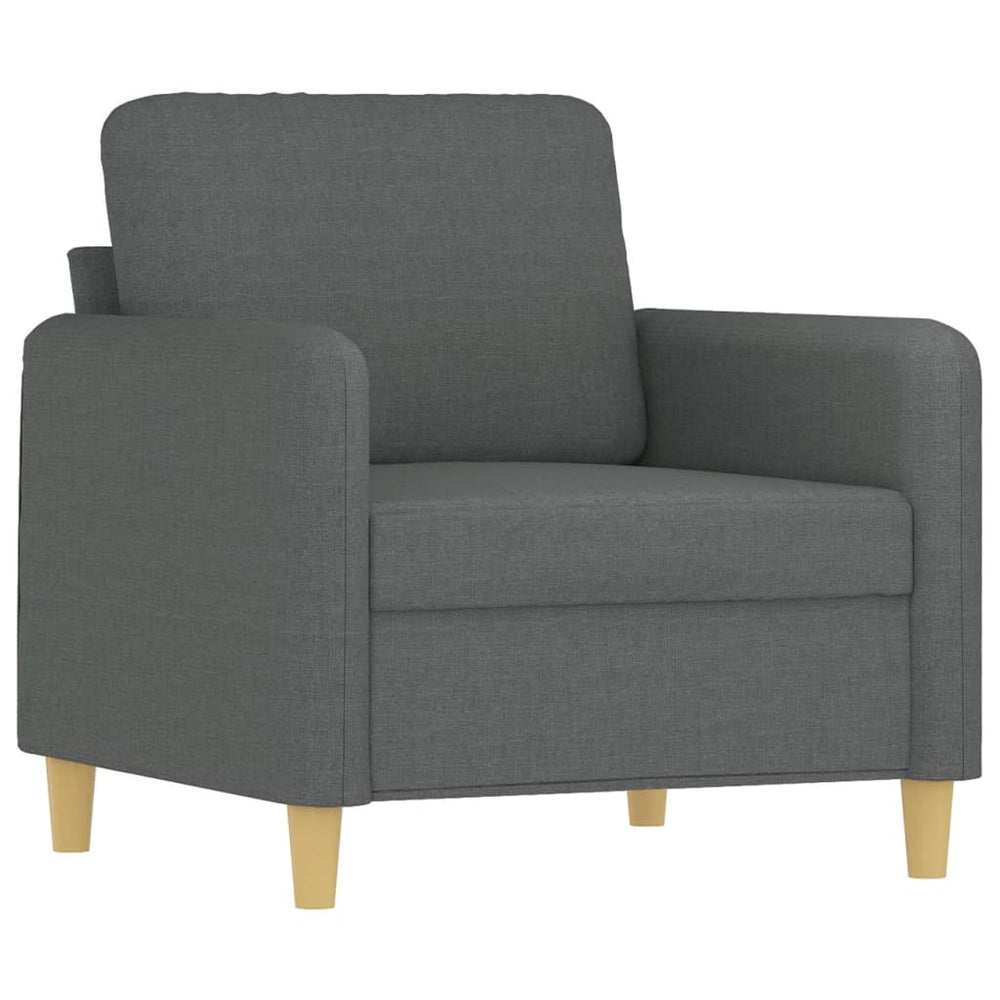 vidaXL 3 Piece Sofa Set with Cushions Dark Gray Fabric-1