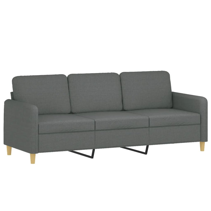 vidaXL 4 Piece Sofa Set with Cushions Dark Gray Fabric-3