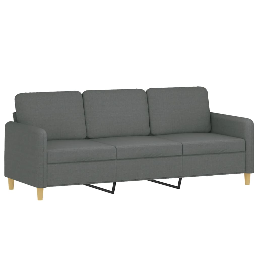 vidaXL 3 Piece Sofa Set with Pillows Dark Gray Fabric-2