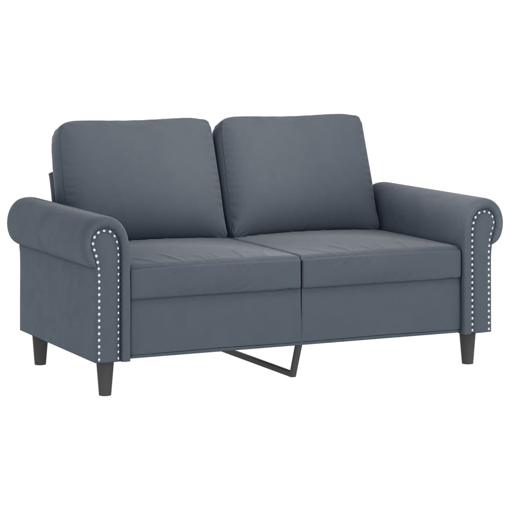 vidaXL 3 Piece Sofa Set with Pillows Dark Gray Velvet-2