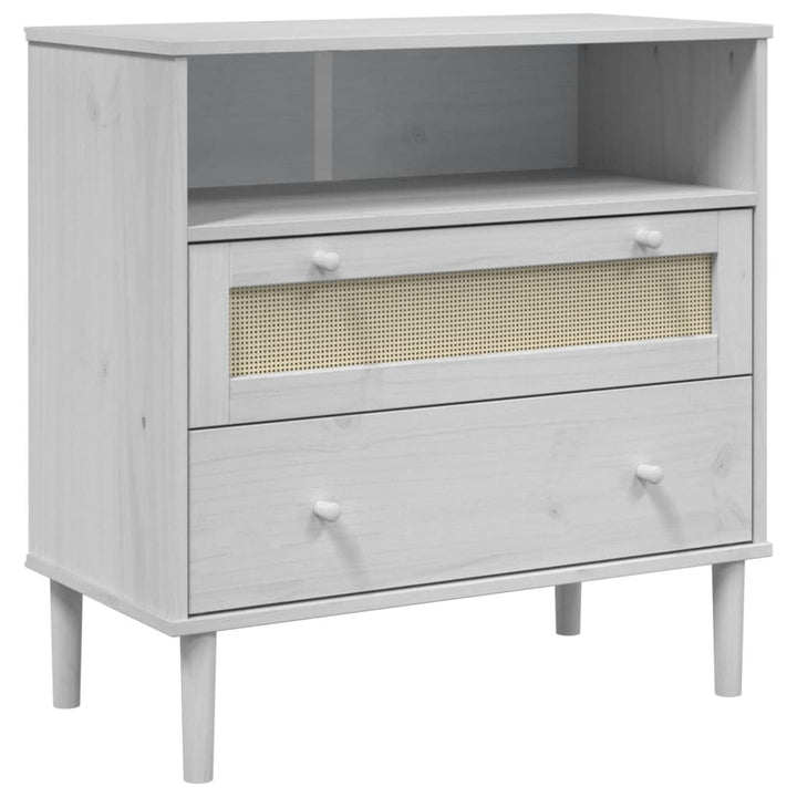 vidaXL Sideboard Buffet Storage Cabinet SENJA Rattan Look Solid Wood Pine-8