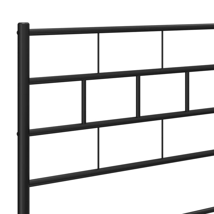 vidaXL Metal Bed Frame with Headboard Black 53.1"x74.8"-6