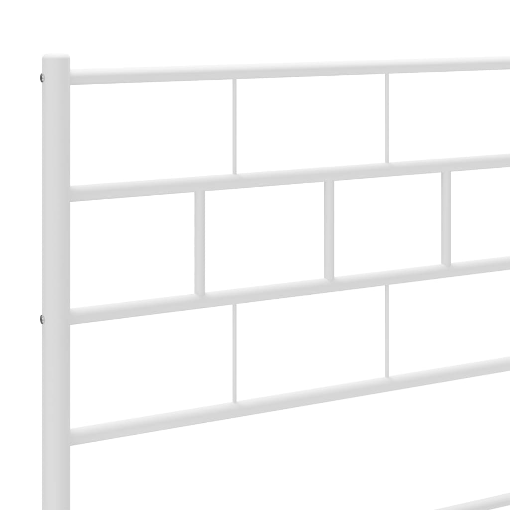 vidaXL Metal Bed Frame with Headboard White 59.1"x78.7"-6