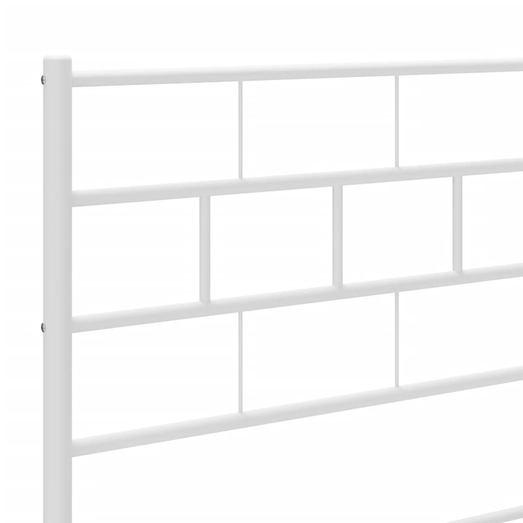 vidaXL Metal Bed Frame with Headboard and Footboard White 39.4"x74.8" Twin-6