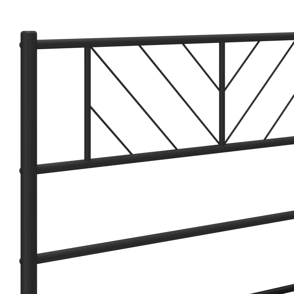 vidaXL Metal Bed Frame with Headboard Black 39.4"x74.8" Twin-6