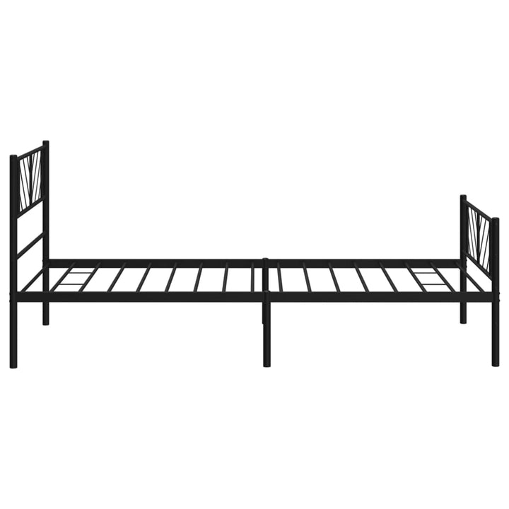 vidaXL Metal Bed Frame with Headboard and Footboard Black 39.4"x78.7"-4